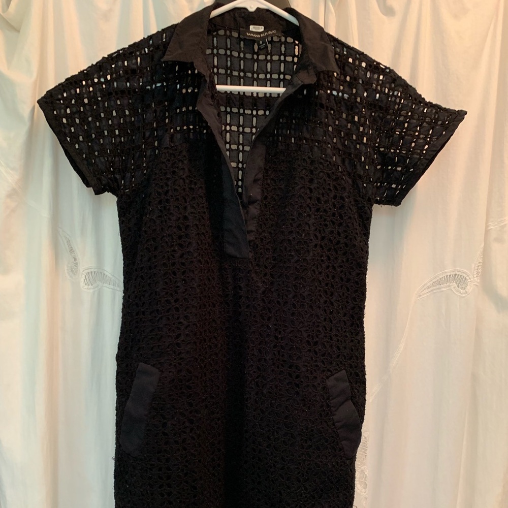 Banana Republic - Black Cute shirt dress- Size 0